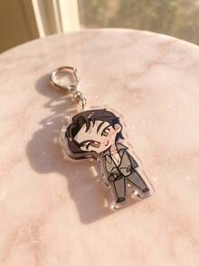 1Pc/7Pcs K-Pop Themed Acrylic Keychains, Featuring Chibi Member Stage And Casual Outfit Designs, Fashionable Bag Charms, Suitable For Back To School, Gift For K-Pop Fans, Exquisite Collectible, All-Season Use - Multicolor - View 11