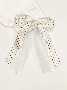 2pcs Polka Dot Bow Hair Clips, Half-Up Hair Accessories - Multicolor - View 9