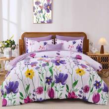 8 Pieces Yellow Floral Comforter Set Queen King, Botanical Bed In A Bag,Elegant Bright Flower Reversible Soft Microfiber Comforter Bedding Set Halloween Decor Fall Home Decor Room Bedroom Deocr Christmas Gift All Season - Yellow-1325 - View 14