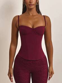 Women Tops - Burgundy - View 1