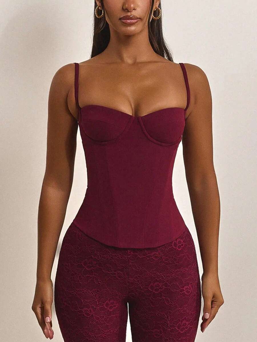 Women Tops - Burgundy - View 1