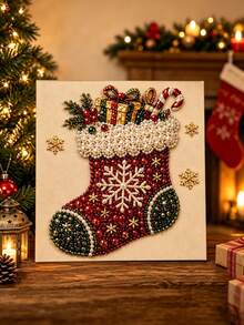 1 pieza Nueva Serie de Pintura de Perlas de Navidad, Arte de Lienzo Creativo DIY Hecho a Mano con Strass, Adecuado para Decoración de Dormitorio, Arte de Pared de Sala de Estar, Acento de Habitación, Obra de Arte, Regalo de Cumpleaños para Novia, Regalo de Vacaciones para Mejor Amiga, Navidad, Año Nuevo, Regalo del Día de San Valentín - Dibujos animados - Ver 15