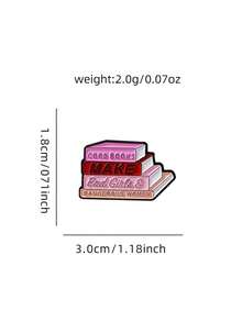 1pc Cute Alloy Knowledge Book Brooch, Creative Card Book Coffee Badge - Multicolor - View 8