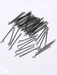 50/5pcs Mini Black Hair Clips, High Quality Hair Clips For Updo, Suitable For Girls And Women, All Hair Types, Heatless Curling, Hair Curler - Black - View 5