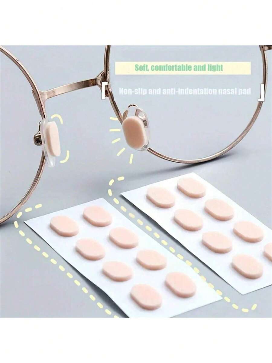 16pcs Glasses Nose Pads, Soft Silicone Pads, Anti-Slip Pressure Relief Stickers, Comfortable Cushioning To Reduce Red Marks, Convenient And Quick Application - Multicolor - View 1