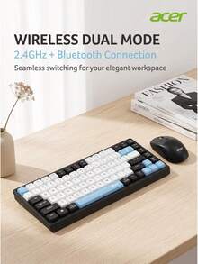 Acer Kombinasi keyboard dan mouse nirkabel dual-mode, sakelar gunting, senyap, dapat diisi ulang, keyboard dan mouse Bluetooth kantor dengan desain blok warna. - View 10