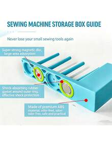 Multifunctional Magnetic Tool Holder Storage Box With Sewing Machine Pattern,Equipped With A Bobbin,Suitable For Sewing Machine Thread Spools, Screwdrivers, With Colorful Knob, No Installation Required, Convenient Storage, Sewing Machine Accessory - B - View 11