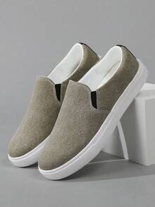 Plus Size Men's Mesh Slip-On Sneakers, Breathable Lightweight Soft Sole Casual Athletic Shoes, Versatile Travel Running Shoes, - Army Green - View 2