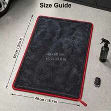 XXL Extra Large Microfiber Car Drying Towel With Twisted Loop Design - Ultra-Absorbent Thickened Technology For Cars, Trucks, Boats - Red & Gray Detail Cloth, Professional Appearance | High Absorbency Material - Car Cleaning Cloth - View 10
