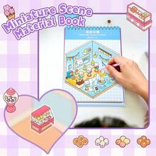 44pcs Cute Animal Scene Sticker Collection Set, Includes 20 Scene Cards, 18 Sticker Materials, 5 Reference Images And 1 Tweezers, 3D Miniature House Scene Stickers, Hand-Sorted Sticker Small House Scenes, Multiple Scenes To Choose From, Suitable For Journal, Photo Album DIY Creative Sticker Set - Multicolor - View 8