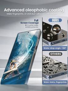 4pcs Anti-Peeping Tempered Glass Screen Protector, One-Click Dust-Free Installation, Dust-Free Chamber Full Coverage Screen Protector, Compatible With IPhone 18 Pro Max 17 16/Compatible With Samsung Galaxy S25 S24 FE A57 A36/Compatible With Xiaomi 17T 15T Poco X6/Note 13 14 4G 5G A7, Explosion-Proof, Scratch-Resistant, Anti-Peeping Privacy Protection, 9H+ High Aluminum Protection Film - Black - View 9