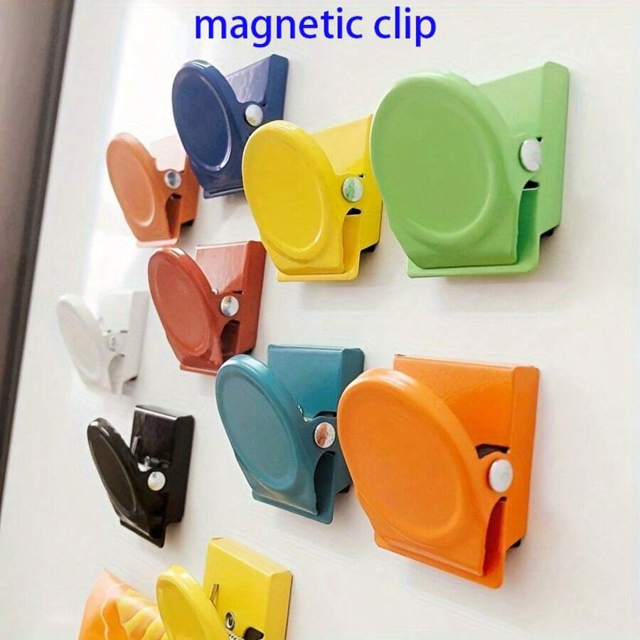 5pcs Magnetic Office & Refrigerator Clips - Colorful Multi-Purpose Document Organizer, Suitable For Home And Kitchen, Perfect Gift Idea - A - View 1