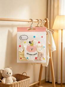 10pcs Transparent Plastic Storage Bags,Zipper Sealable,With Cute Animal Pattern,Reusable,For Travel,Baby Clothes,Home,Kidsroom,Bedroom Storage & Decor - Multicolor - View 1