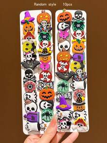 10pcs Random Style Halloween Hair Clips, Minimalist Hair Accessories Suitable For Holiday Use - Multicolor - View 6