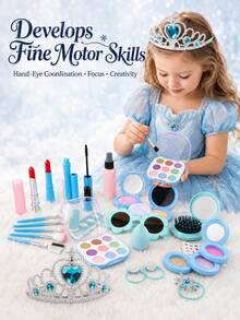 Little Girl Makeup Bag, Princess Handbag, Pretend Princess Toy, Includes Mirror, Comb, Lipstick, Perfume Toy Bag, Holiday Birthday Gift, Not Real Cosmetics - Multicolor - View 10