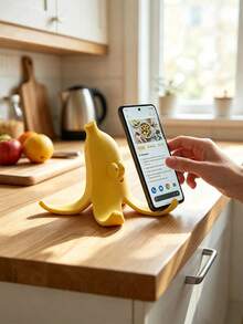 4pcs Cute Banana Phone Holder, Funny Banana Shaped Phone Stand, Creative Multi-Purpose Desktop Decor, Suitable For All Smartphones, Home Office Desktop Decoration - Multicolor - View 7
