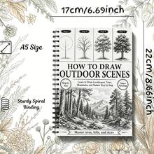 Outdoor Scene Painting Book, Adult Drawing Practice, Sketch Landscape, Beginner Friendly, Relaxing And Stress Relief, Mind And Body (Pencils Not Included) - Single Piece - View 17