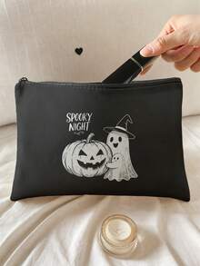 1pc, Makeup Bag, Multi-Scenario Universal, Extra Large Capacity, Ultra-Lightweight Portable, Versatile Practical, Halloween Pattern Print Toiletry Bag, Cosmetic Bag, Large Capacity Toiletry Bag, For Lipstick, Brushes, Skincare, Phone, Coins, Small Items, For Home, Gift, Vacation And Holiday Multi-Function Use Teenager Toiletry Storage Bag - Multicolor - View 8