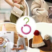 1/3pcs Colorful Closet Hat Hangers, Dopamine Creative Round Ring Hangers, Dorm Closet Hanging Hat Rack,Multi-Functional Home Storage Organizer, Suitable For Hats,Belts,Scarves Storage, Easy To Install Remove, Can Be Stacked, Daily Travel Essential - Multicolor - View 7