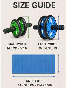 Dual Wheel Abdominal Training Roller With Knee Pad, Core Strength Trainer, Non-Slip Foam Handles, Home Fitness Training Equipment, Unisex Muscle Fitness Gear, Abdominal Workout Roller - Multicolor - View 10