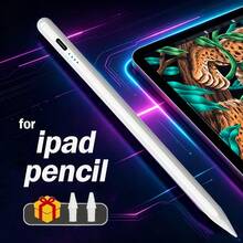 相容 Apple Pencil 電容式觸控筆，1/2 尺寸，防誤觸，多色可選，磁吸附，適用於最新 Apple 平板電腦，相容 Pro、Mini、6、Air (2025, 2024, 2023, 2022, 2021, 2020, 2019, 2018)，相容 Apple Pencil，筆電容量 90mAh - 白色 - 查看 2