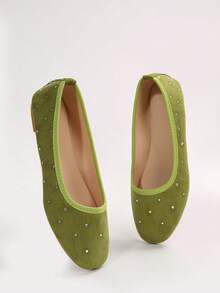 Women's Flat Shoes, Perfect Gift For Girlfriend - Green - View 9