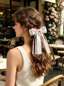 2pcs Polka Dot Bow Hair Clips, Half-Up Hair Accessories - Multicolor - View 4