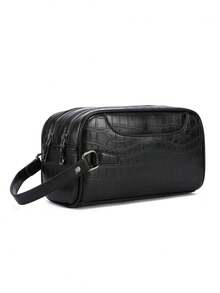 1pc Men's PU Large Capacity Clutch Bag, Crocodile Texture, Personal Items Storage Bag, Toiletry Bag, Multi-Card Slot Wrist Bag, Perfect Gift For Boyfriend - Wristlet - View 7