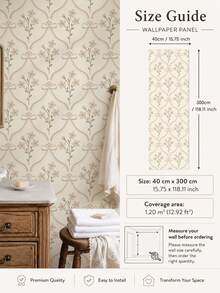 SUPSTICKER Matching Floral & Stripe Peel And Stick Wallpaper Collection, Self-Adhesive Removable Wallpaper For Living Room, Bedroom & Entryway, Choose Your Pattern - 1PC - View 21