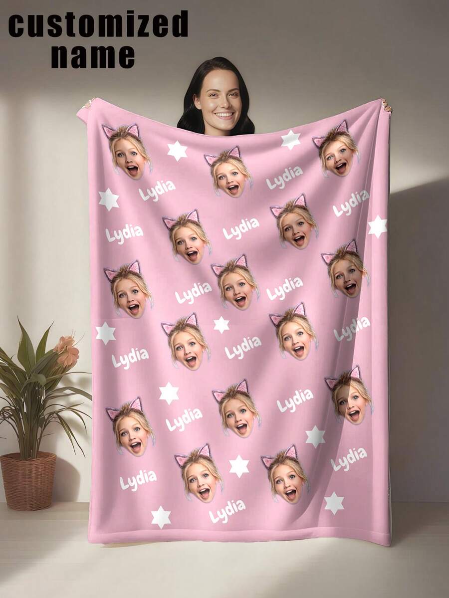 Personalized Photo Blanket, Customized Face Photo, Suitable For Valentine's Day, Mother's Day, Father's Day, Christmas And Birthday Occasions. Humorous Gift Choice