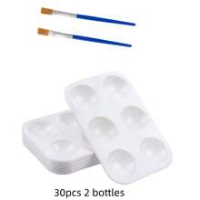 19Pcs/32pcs Paint Palette & Brush Set 6 Wells Portable Mini For Watercolor Acrylic Oil Artists Students - Drawing Tools - View 7