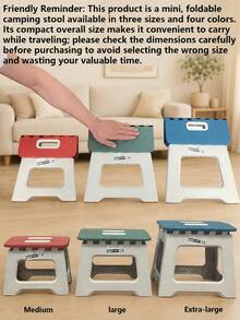 3pcs Portable Folding Stool, Quick Open And Close, Thickened Mini Outdoor Fishing Stool, Camping, Hiking, BBQ - Multicolor - View 3