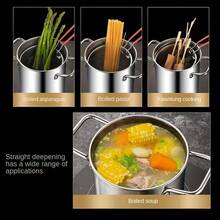 SMEGGEMS 1 buah Penggorengan Tempura Jepang Stainless Steel dengan Keranjang Saringan dan Penjepit, Cocok untuk Menggoreng Kentang Goreng dan Ayam Goreng (Aksesori Dapur) - Perak - View 4