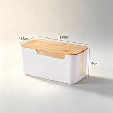 1pc Full Plastic Bamboo Wood Lid Cable Management Box Socket Organizer Box Desktop Power Strip Cover Cable Wire Organizer Box Large Capacity Cable Storage Box Multi-Function Opening Power Strip Hiding Box Home Desktop Charging Cable Management Box Minimalist Bamboo Wood Lid Cable Management Box Office Desktop Power Cord Cover Box Power Strip Dust-Proof Organizer Storage Box Multi-Function Partition Cable Management Box Home Power Strip Organizer Box Desktop Cluttered Cable Hiding Box - Multiple Styles - View 13