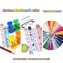 3pcs/Set (Random Pencil Sharpener + Random Tassel Bookmark + Random Cartoon Bookmark Ruler) Dual-Hole Pencil Sharpener Set, Random Color, Manual Pencil Sharpener, Suitable For School Classroom Art Supplies, Portable Pencil Sharpener, Compatible With Standard And Jumbo Pencils, Back To School/Halloween/Christmas Essential, Great Value Set/Limited Time Offer - 3-piece Set - View 2