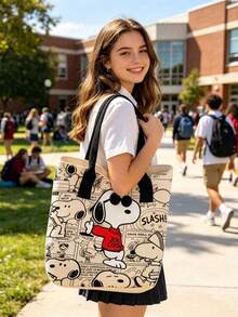SNOOPY 1pc Waterproof Cosmetic Bag, Travel Makeup Organizer, Back To School/Birthday/Holiday Gift - A - View 2