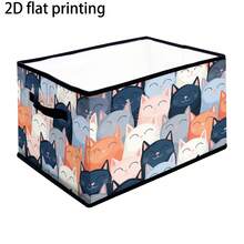 1pc Tropical Floral Pattern Collapsible Rectangular Storage Box, Storage Bin, Storage Basket, 2D Flat Print, Reinforced Double Handles, Great Helper For Home, Work, Halloween And Other Holiday Storage, Suitable For Clothing And Bedding Organization, Dorm Books And Various Items Storage And Classification, Also Perfect For Travel, Moving, Camping, Car Storage And Other Multi-Functional Uses. - Multicolor - View 2