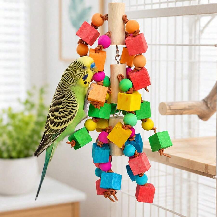 1pc Random Color & Style Large Parrot Chewing Toy Colorful Climbing Ladder Bird Cage Boredom Relief - View 1