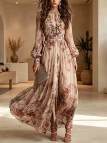 Women Long Dresses - Dusty Pink - View 1
