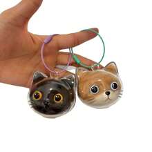 Pet Hair Collector Cat Fur Storage Cute Pendant Keychain Bag Decoration Capsule Collectible Souvenir Creative Cartoon - Cute Cat Head Pendant [Yellow Eyeball Version] With Accessories - View 5