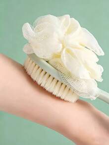 1pc Extra Long Handle Exfoliating Brush, Suitable For Back Scrubbing, Bath Brush, Soft Bristles, Non-Slip Handle, Suitable For Hard-To-Reach Areas, Feet And Shoulders, Suitable For Home Bathroom SPA - Multicolor - View 6