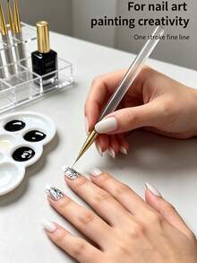Nail Art Detail Liner Brush, Ultra-Fine Tip Painting Brush, Suitable For Home And Salon Nail Art Line And Floral Pattern Creation, Suitable For Beginners And Professional Nail Artists, Precise Nail Art Painting Tool, Durable Nail Art Accessory - Multiple Styles - View 6