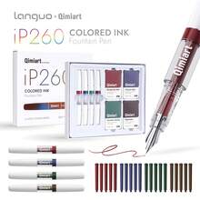 Set Languo 24 buah (4 Pena + 20 Kartrid Tinta Pengganti), Seri 5 Warna, Pena Warna-warni, Ujung 0,5 mm, Sempurna untuk Menulis Sehari-hari, Kantor, Penandatanganan Bisnis, dll., Hadiah Liburan - Set - View 12