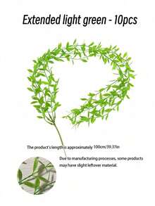 10/5/1pc Artificial Hanging Vine Leaves, Faux Willow Branches, Artificial Greenery Green Leaves Fake Ivy, Suitable For Wall, Balcony, Garden, Wedding, Windowsill, Party Garland Decoration, Home Indoor/Outdoor Garden DIY Basket Flower Pot Filler, UV Resistant - Green - View 15