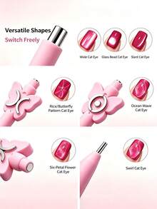 5-In-1 Fairy Wand Double-Sided Multi-Function Strong Nail Art Magnetic,For Cat Eye Gel Polish Nail Magnet Tool,Magic Manicure Tools, Professional Salon Quality Multifunctional Magnet,3D Magnetic Nail Design Accessory Tools. - Multicolor - View 3