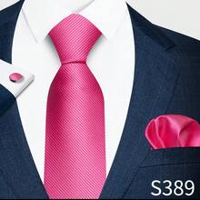 AlanKing Solid Color Men's Tie, Pocket Square, Cufflinks 3-Piece Set, Essential Accessories For Business Attire And Formal Occasions - Multicolor - View 15