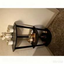 Estantería de esquina de 5 niveles de madera en negro/gris - Negro - Ver 8