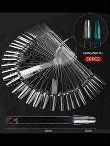 20/40 Nail Practice Tips, Clear Nail Color Chart Sticks With Ring, Fan-Shaped Nail Tips, False Nail Sample Sticks, Nail Practice Color Display, Clear Board, For Displaying Nail Designs - Multicolor - View 10