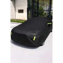 Waterproof Dustproof Car Cover With Reflective Straps For Medium-Sized Sedans. - Black - View 1