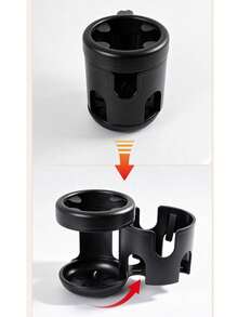 1pc Baby Stroller Cup Holder, Bottle Storage Cup Tray, Children Water Cup & Milk Tea Rack, 2-In-1 Coffee Cup Holder Accessory For Parents - Black - View 10